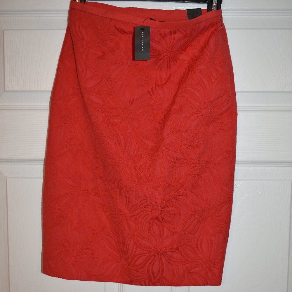 The Limited Woman Red Pencil Skirt SZ 0 NWT